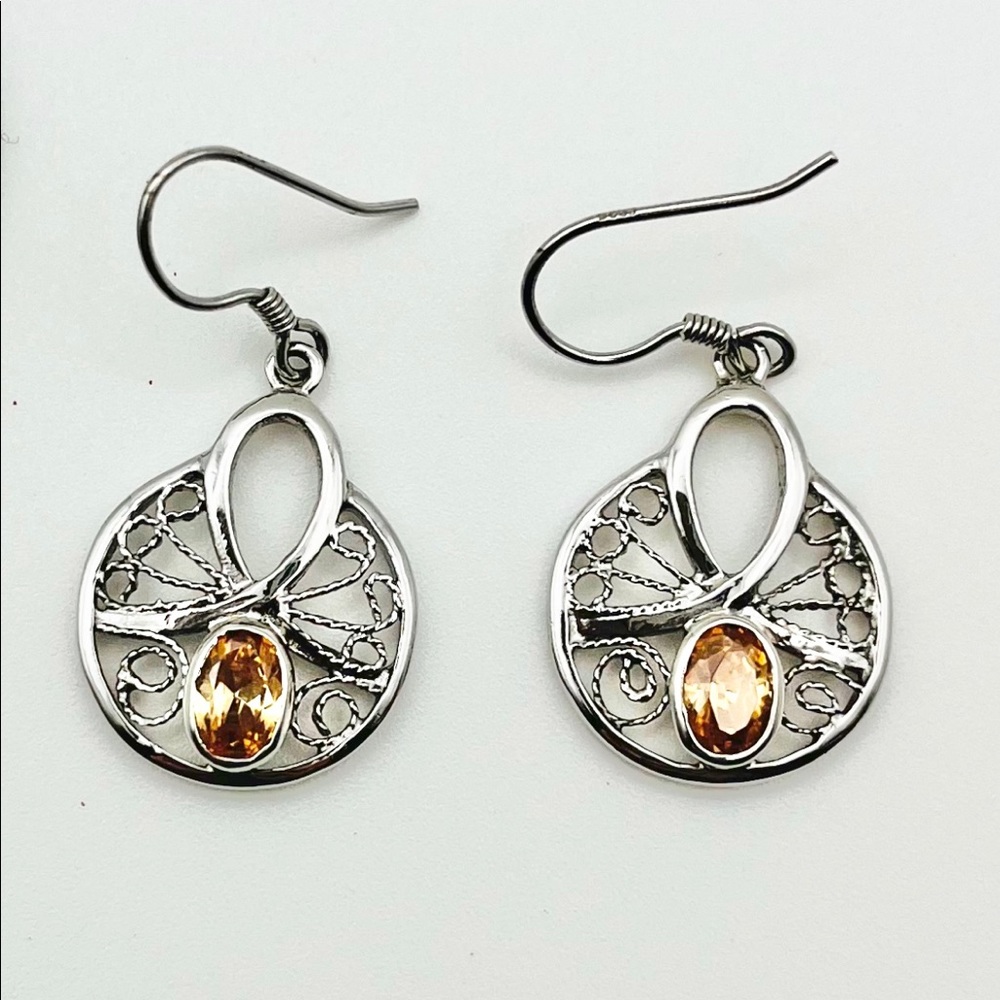 Genuine Morganite & Sterling Earrings